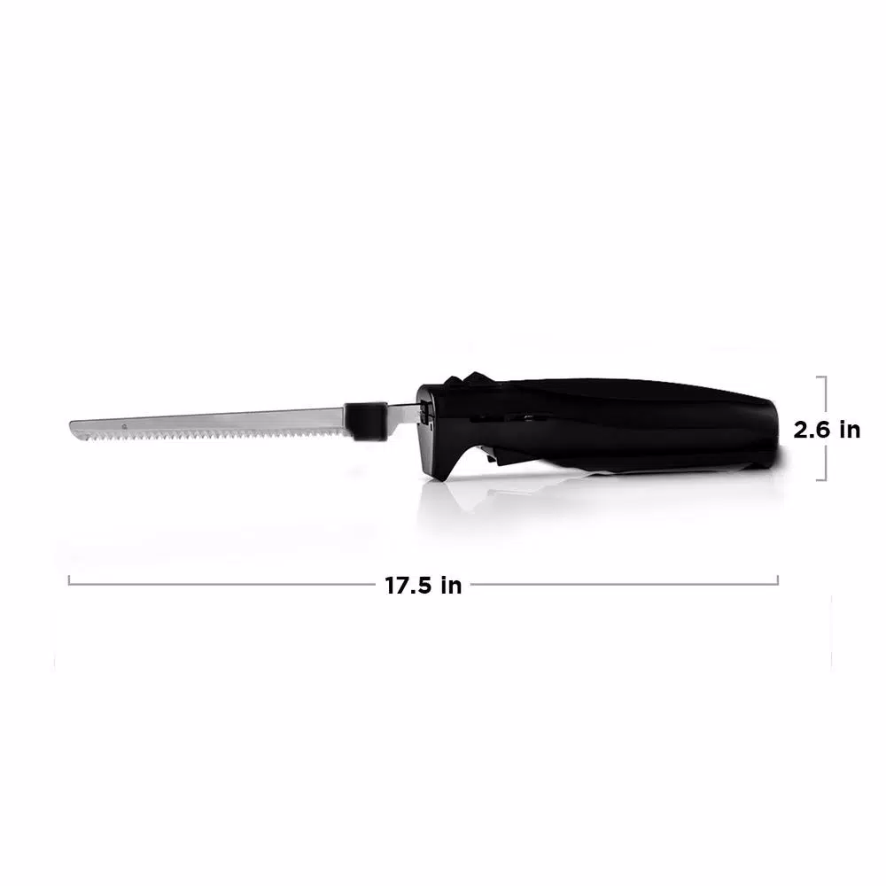 Ovente 17.5 in. Stainless Steel Electric Kitchen Knife with Sheath and Safety Button