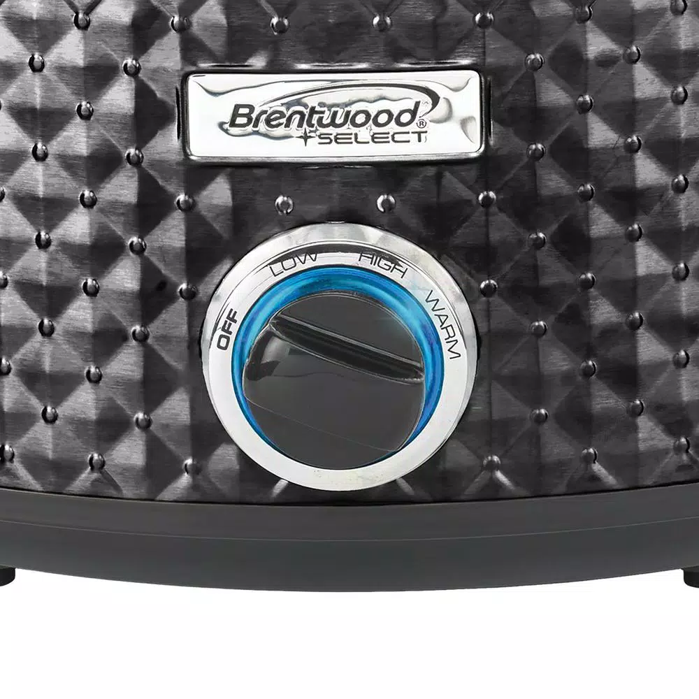 Brentwood Appliances 7 Qt. Black Slow Cooker with Removable Ceramic Pot and Tempered Glass Lid