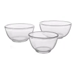 Libbey Baker's Basics Clear Glass Mixing Bowl Set with Lids, 3-Piece thumbnail 2