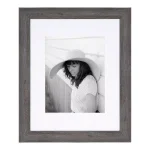 Kate And Laurel Edson Gray Rustic Farmhouse Picture Frame Set, 16x20 in. Matted to 11x14 in. (Set of 2) thumbnail 2