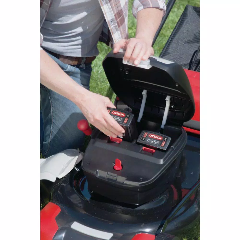Oregon LM400 40V Cordless Battery Powered Walk Behind Push Lawn Mower, 20 in. Steel Deck