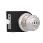 Baldwin Prestige Alcott Satin Nickel Privacy Door Knob (4-Pack) thumbnail 4