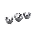 Nambe Alloy Triple Condiment Server, 6 oz. Each Section, Silver thumbnail 1