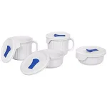 Corningware French White 8-Piece Stoneware Pop-Ins Mug and Casserole Set with Lids thumbnail 2