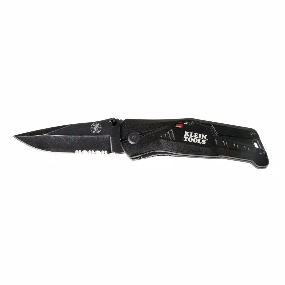 Klein Tools Klein Spring-Assisted Opening Folding Pocket Knife with 440C Stainless Steel Drop Point Blade