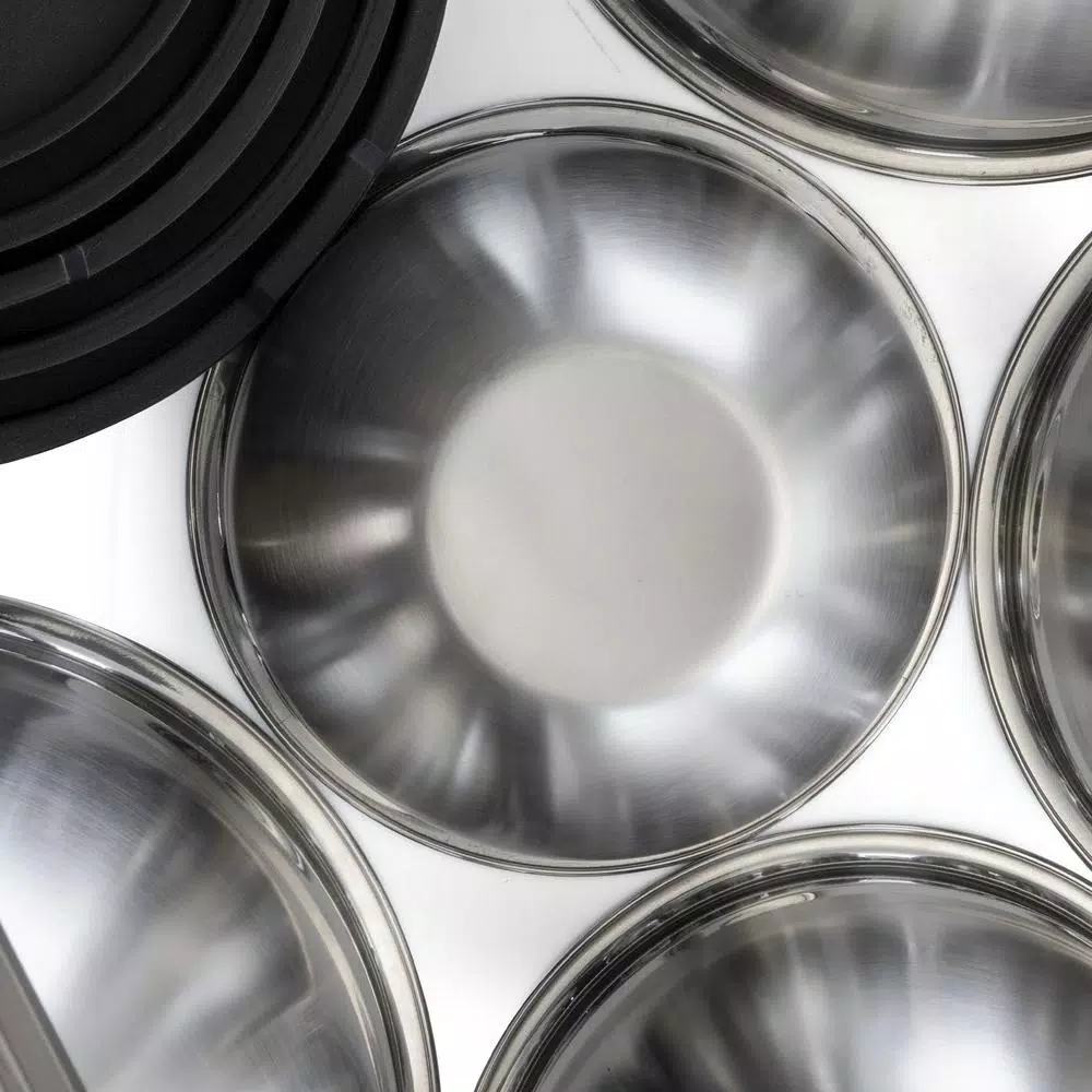 MegaChef MegaChaf 5-Piece Stainless Steel Mixing Bowl Set with Lids