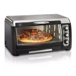 Hamilton Beach 6-Slice Convection Toaster Oven with Bake, Broil, and Toast Settings - Black thumbnail 1