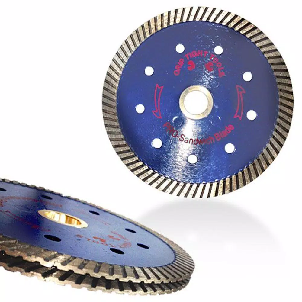 GRIP TIGHT TOOLS 4.5 in. Professional Turbo Sandwich Diamond Saw Blade for Granite, Marble, Concrete & Masonry (10-Pack)