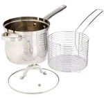 Oster Sangerfield 3-Piece Stainless Steel Deep Fryer Set, 4 Qt. with Lid and Basket thumbnail 1