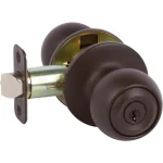 Callan Fairfield Classic Oil Rubbed Bronze Round Entry Door Knob and Single Cylinder Deadbolt Combo Pack thumbnail 1