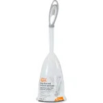 HDX Toilet Bowl Brush and Holder Set with Microban Antimicrobial Protection, White/Gray thumbnail 4