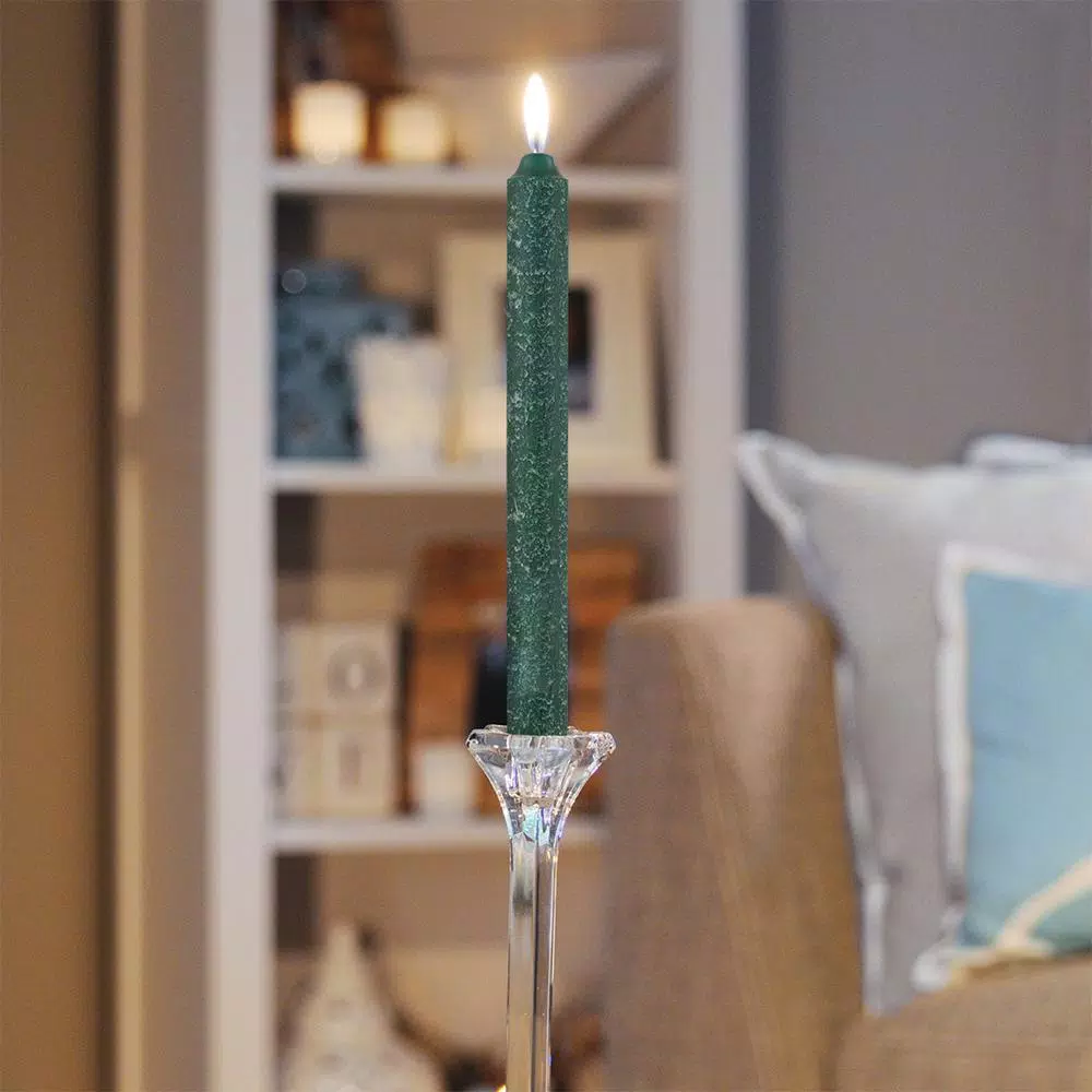 ROOT CANDLES A.I. Root 9 in. Timberline Arista Dark Green Taper Dinner Candles, Box of 12