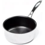 Black Cube 2.5 qt. Hybrid Stainless Steel Nonstick Sauce Pan with Glass Lid thumbnail 2