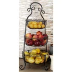 LITTON LANE New Traditional 3-Tier Black Wrought Iron Decorative Basket Tray Stand thumbnail 7
