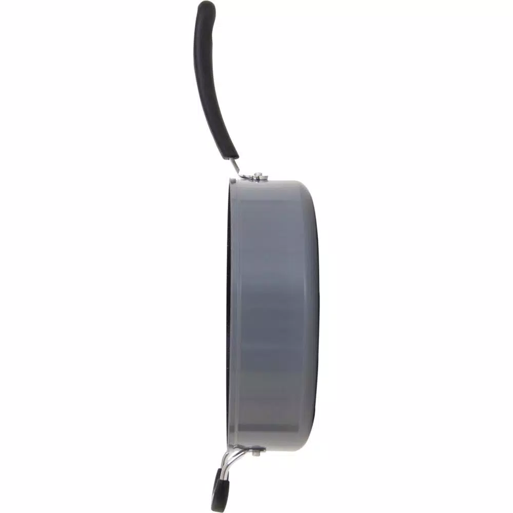 Ozeri Stone Earth 5.3 qt. Aluminum Ceramic Nonstick Sauce Pan with Glass Lid, Granite Gray