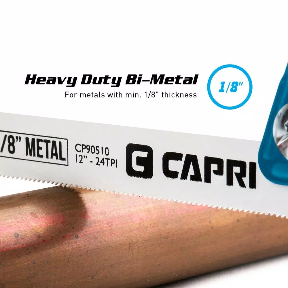 Capri Tools 12 in. Mini Hacksaw with Ergonomic Soft Handle and Bi-Metal Blade