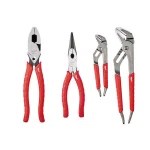 Milwaukee 4-Piece Pliers Set: Lineman's, Long Nose, and Straight-Jaw Ream & Punch Pliers thumbnail 1