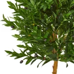 Nearly Natural 4.5 ft. Artificial Olive Cone Topiary Tree - UV-Resistant Indoor/Outdoor Greenery thumbnail 2