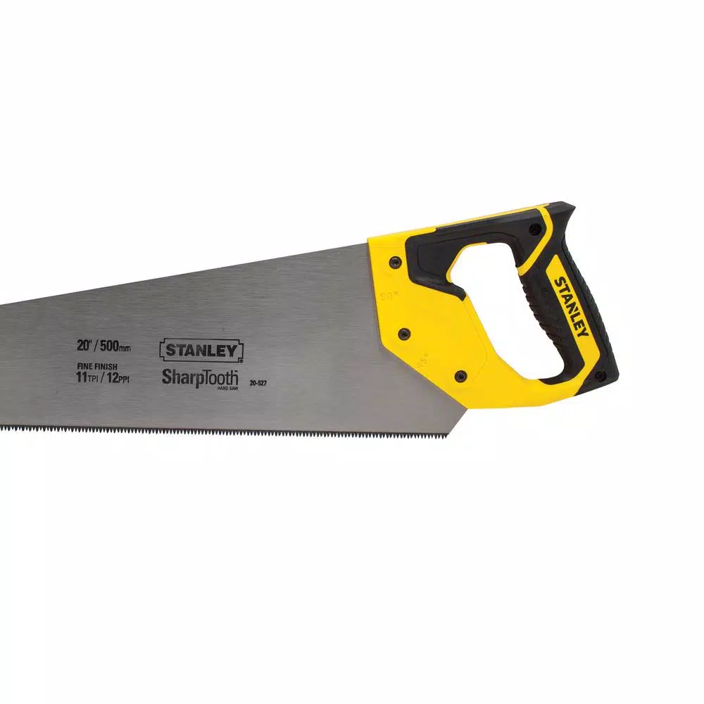 Stanley 15 in. Bi-Material Hand Saw with 12 TPI and Ergonomic Plastic Handle
