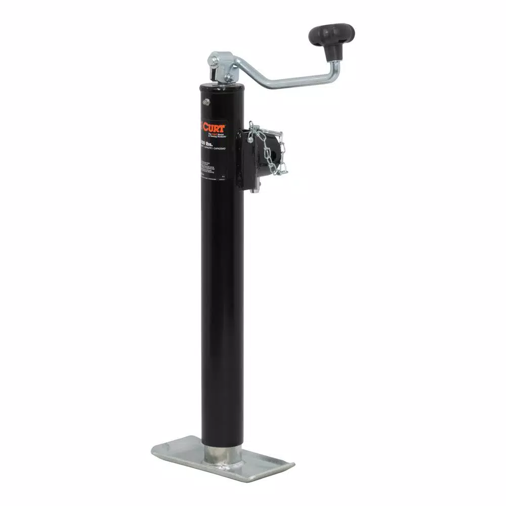 CURT Pipe-Mount Swivel Trailer Jack with Top Handle, 5,000 lbs. Capacity, 15 in. Travel
