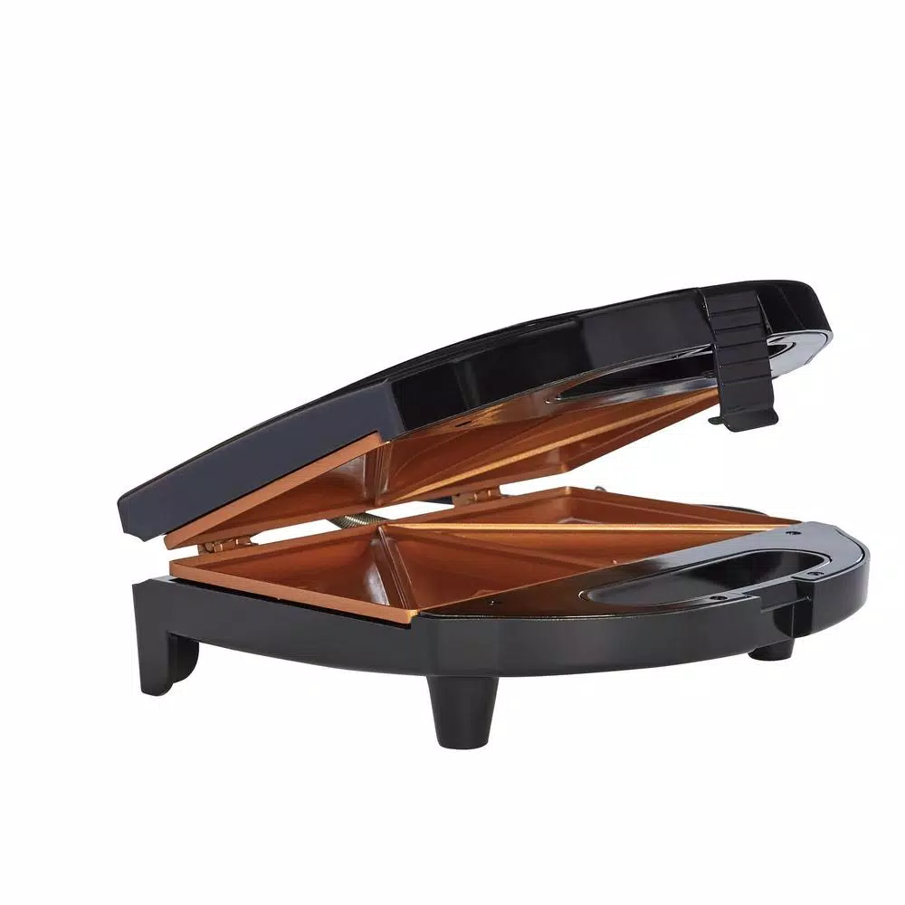 Gotham Steel Ti-Ceramic Non-Stick Sandwich Maker, 2-Slice Countertop Grill, Black