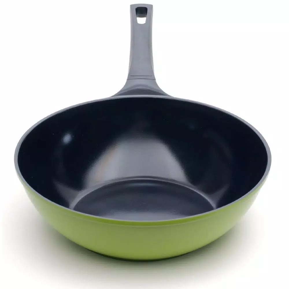 Ozeri Green Earth Nonstick Ceramic Wok, 12-inch Die-Cast Aluminum, Induction Safe