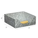Benzara Galvanized Steel Napkin Holder with Folding Wooden Handle - Gray Vintage Style thumbnail 4