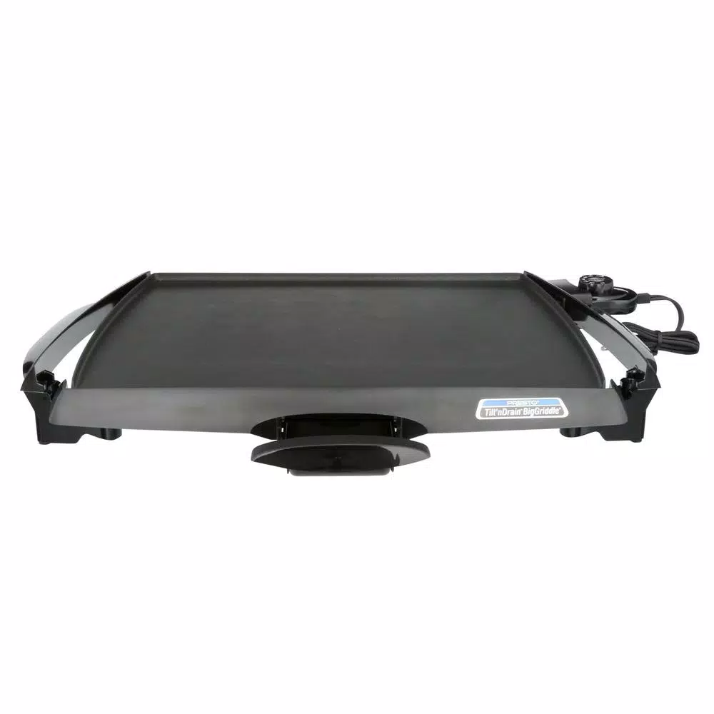 Presto Tilt 'n Drain 285 sq. in. Non-Stick Electric Griddle, Black