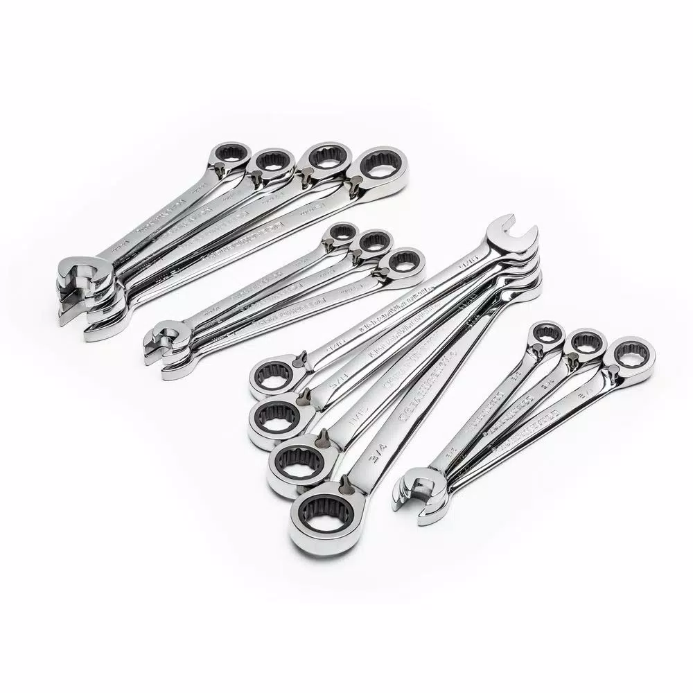 GearWrench 14-Piece 12-Point SAE/Metric Reversible Ratcheting Combination Wrench Set