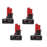 Milwaukee M12 REDLITHIUM XC 6.0 Ah 12V Lithium-Ion Extended Capacity Battery Pack (4-Pack) thumbnail 1