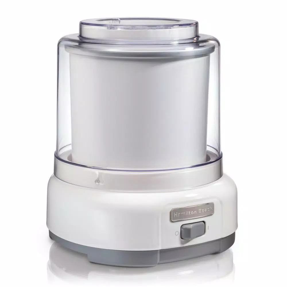 Hamilton Beach 1.5 Qt. Ice Cream Maker, White Countertop Frozen Dessert Machine