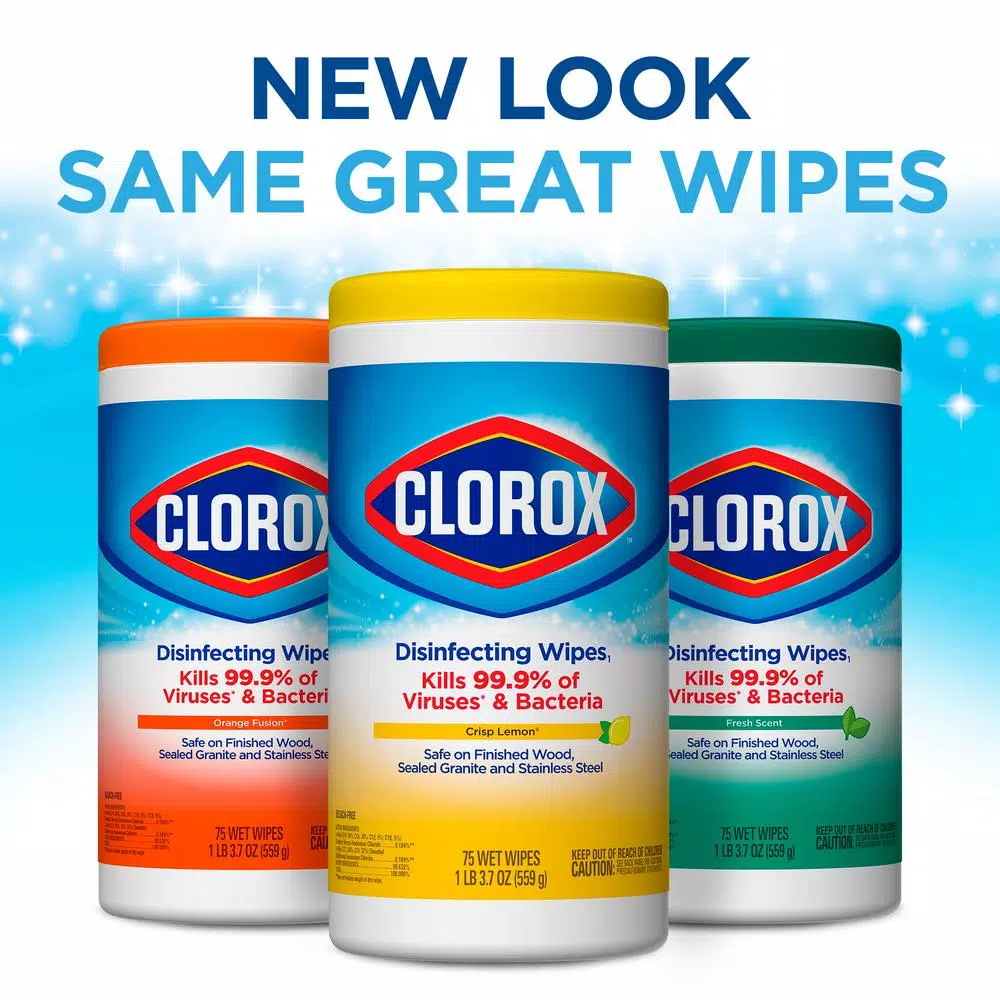 Clorox Formula 409 Stone & Steel, Clorox Disinfecting Wipes & Glad OdorShield Trash Bag Cleaning Bundle