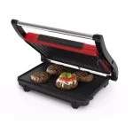 Chef Buddy 760W Red Non-Stick Panini Press and Countertop Grill thumbnail 6