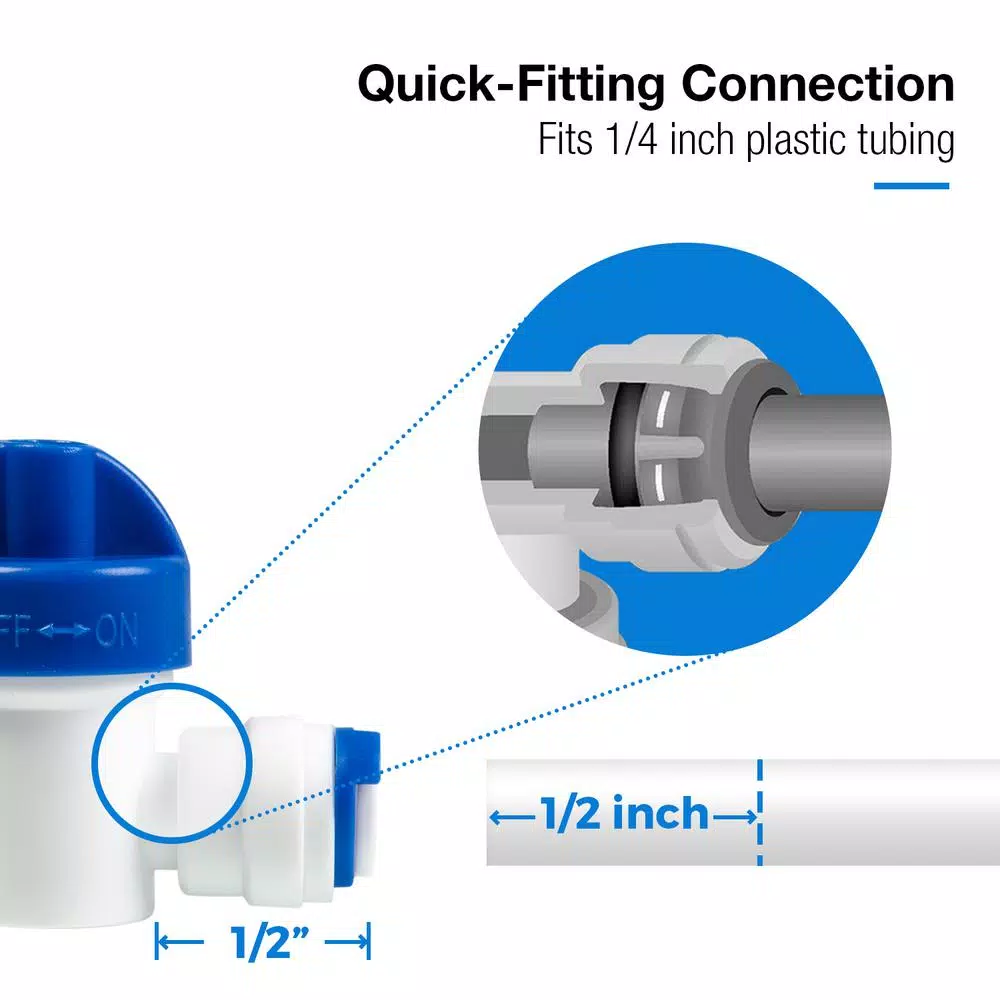 iSpring Ice Maker Kit for Reverse Osmosis Systems with 20ft Tubing and Brass Fitting