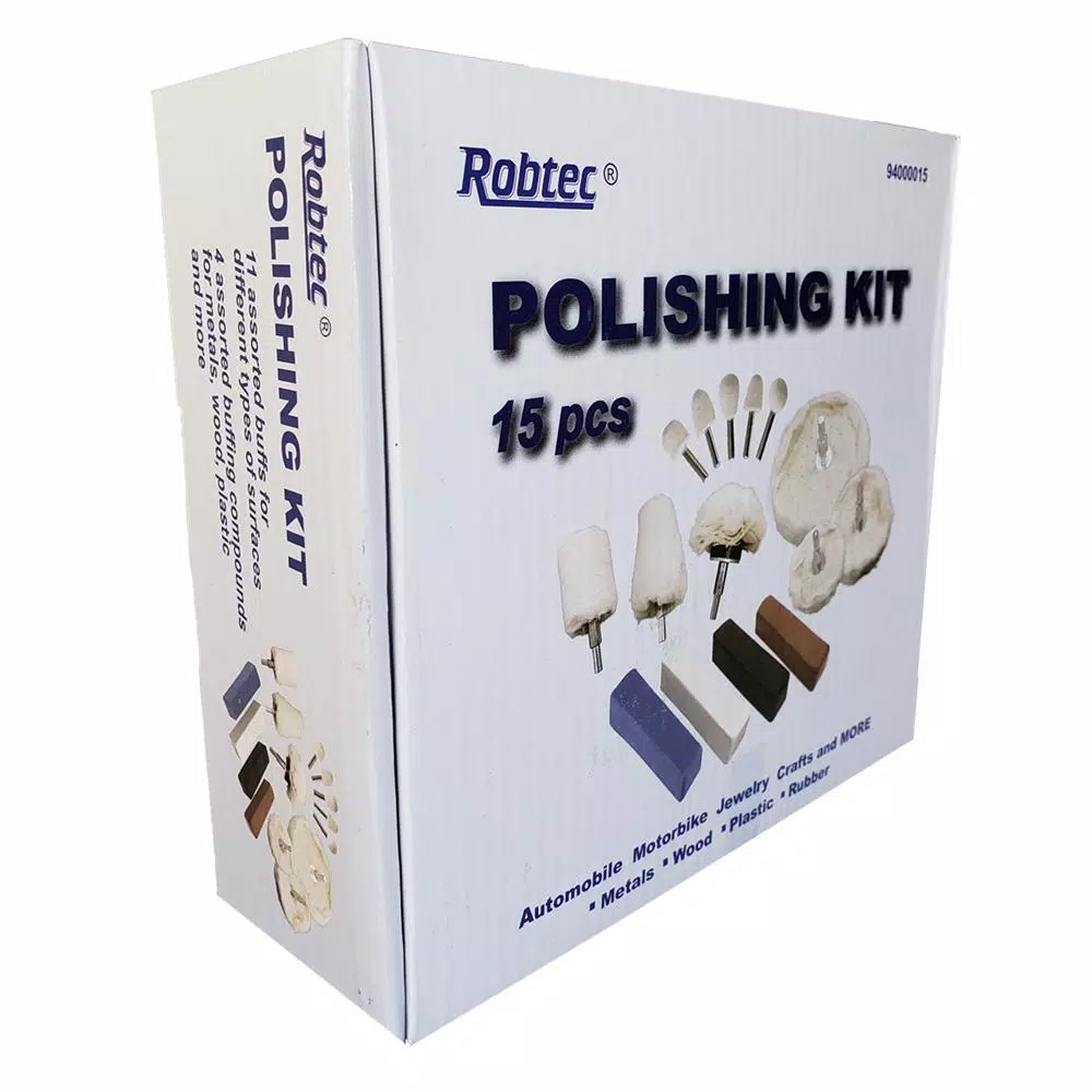 Robtec 15-Piece Aluminum Polishing Kit for Rotary Power Tools