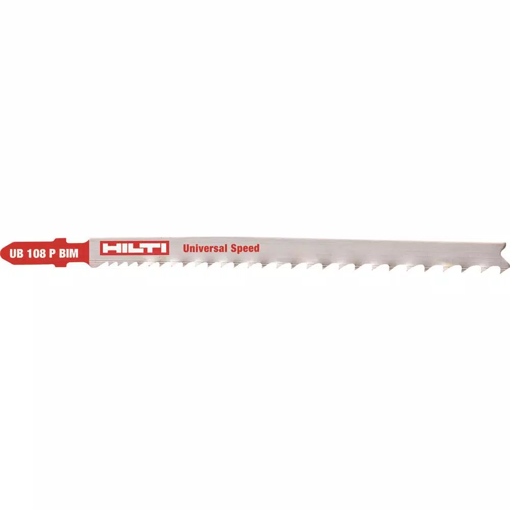 Hilti UB 108 Bi-Metal T-Shank Premium Jig Saw Blades, 4.25 in, 5-10 TPI, Multi-Purpose (5-Pack)