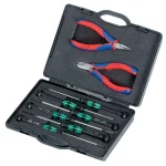 KNIPEX 8-Piece ESD Electronics Tool Set with Molded Foam Storage Case thumbnail 1