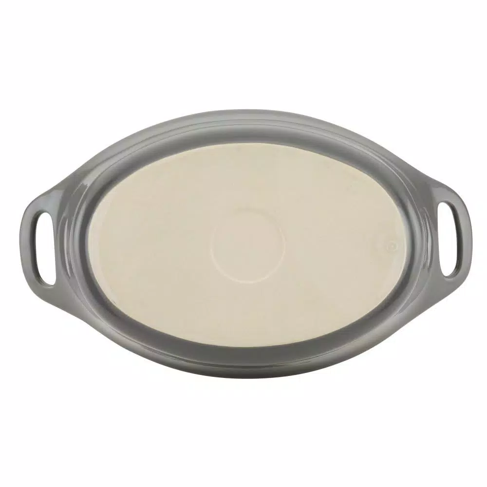 Rachael Ray 1.5 Qt. Gray Ceramic Oval Baker