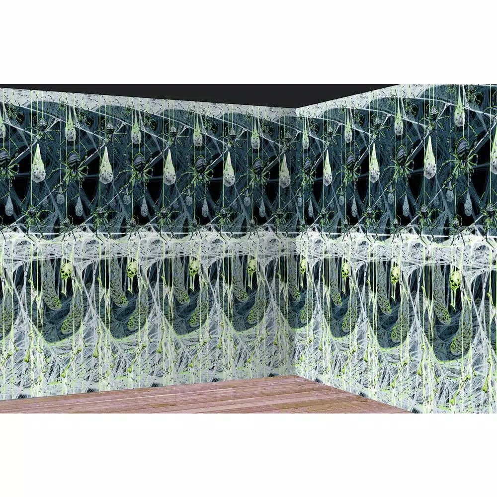 Amscan Spider's Lair Scene Setter Halloween Hanging Decor, 4 ft. x 40 ft.
