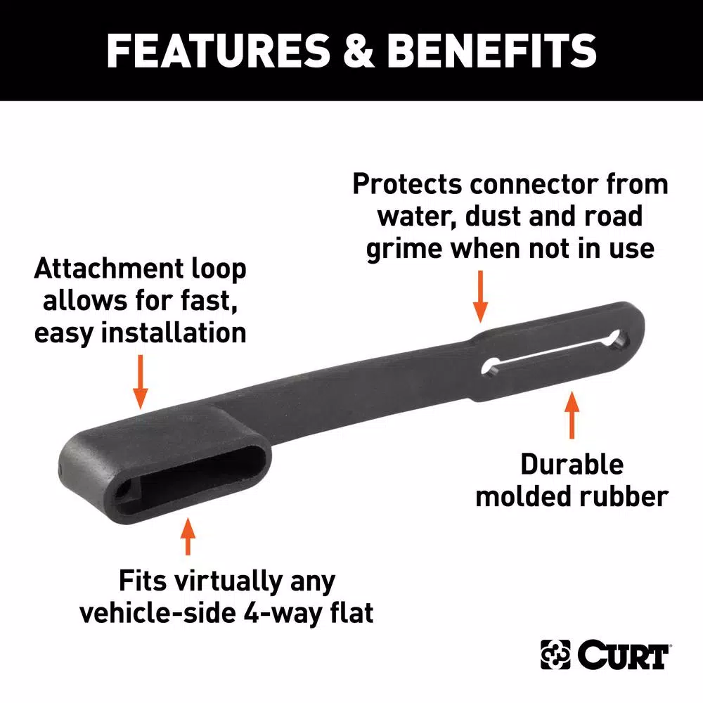 CURT 4-Way Flat Connector Dust Cover - Vehicle Side Socket Protector
