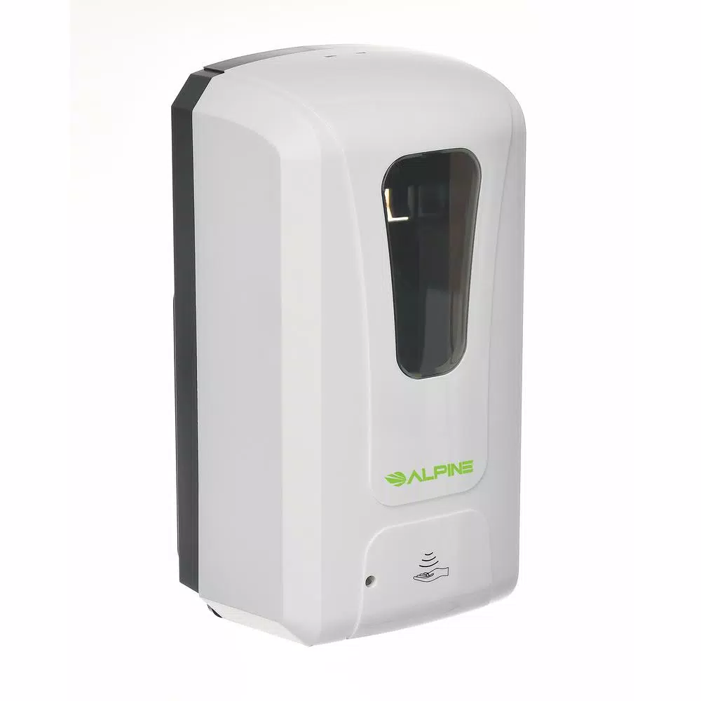 Alpine Industries 1200ml Automatic Wall Mount Foam Hand Sanitizer & Soap Dispenser, White