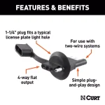 CURT 4-Way Flat License Plate Light Plug Adapter thumbnail 3