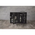 Picnic Time Manhattan Portable Cocktail Set with Leatherette Case and Martini Glasses thumbnail 7