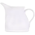 Home Essentials 16 oz. Pure White Ceramic Flat Pitcher with Rustic Glazed Finish thumbnail 1
