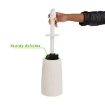 Mind Reader 12 in. Plastic Magic Toilet Brush and Holder Set in Ivory thumbnail 6