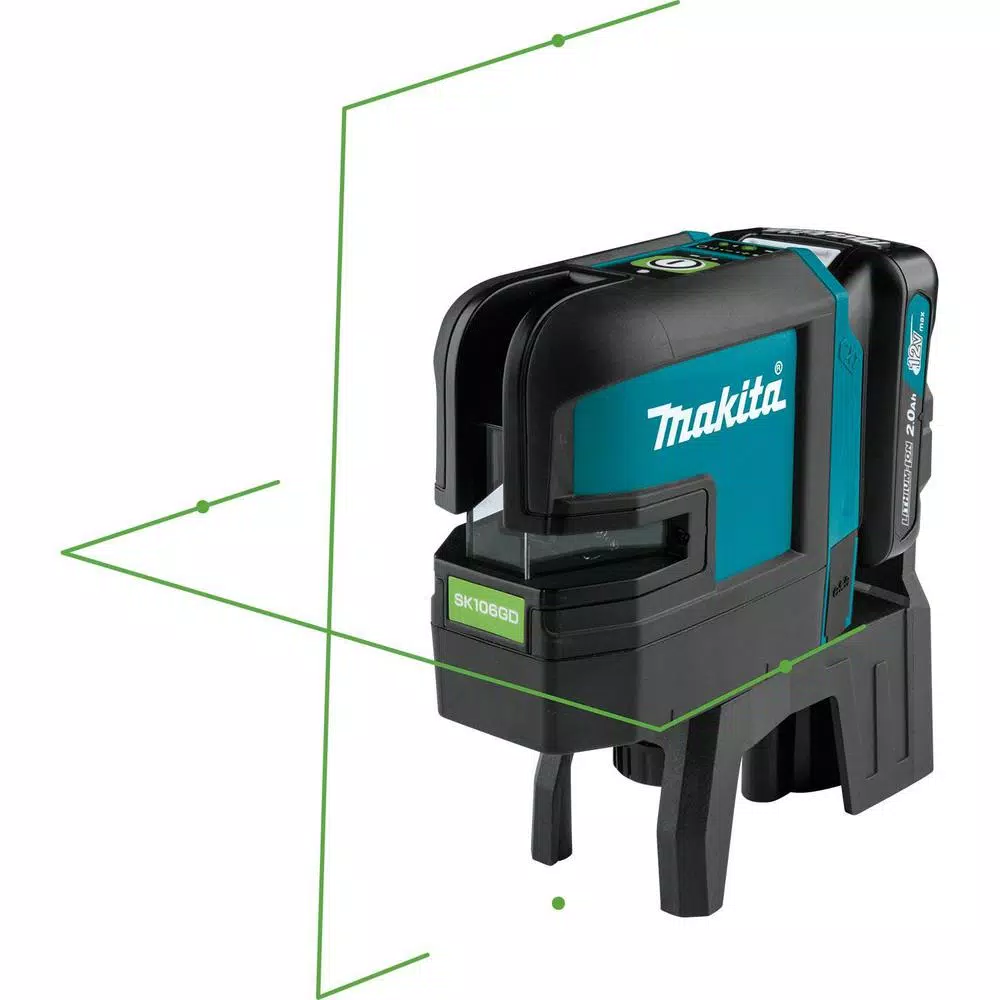 Makita 12V MAX CXT Green Beam Self-Leveling Cross-Line & 4-Point Laser Kit (2.0 Ah)