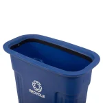Toter Slimline 23 Gallon Blue Rectangular Recycling Bin with Recycle Symbol thumbnail 4