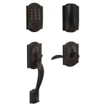 Schlage Encode Smart WiFi Door Lock with Alarm and Accent Lever Handleset, Aged Bronze thumbnail 1