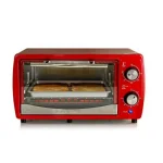 Ovente 700W 4-Slice Electric Toaster Oven with 9.5L Capacity, Timer, and Tempered Glass Door - Red thumbnail 2
