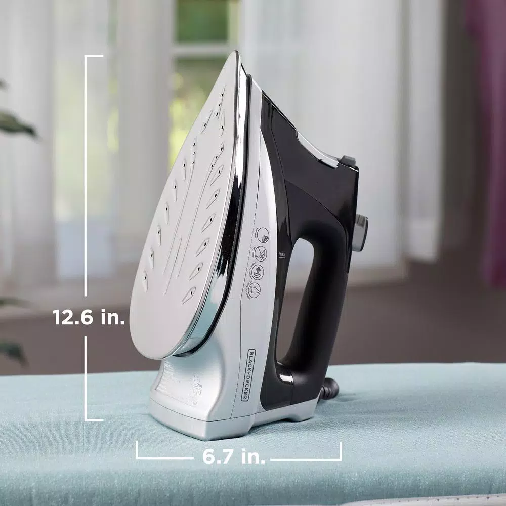 BLACK+DECKER Allure Digital Professional Steam Iron, 1600W, Silver/Black